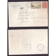 Canada-cover #5174-4c+10c regd-Simcoe cty-Collingwood,Ont-Au 24 1949-