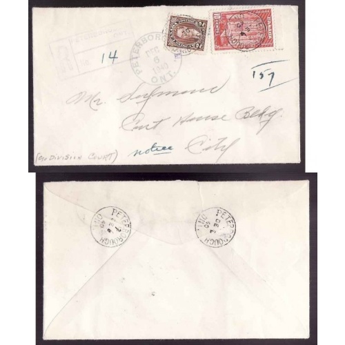 Canada-cover #13904-10c+2c drop reg'd-Peterborough Cty-Peterborough,Ont
