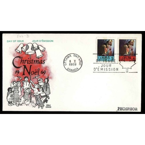Canada-cover #13689-5c & 6c Winnipeg Tagged-502p-3p-FDC-Cole cachet