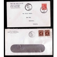 Canada-#9647-2 cvrs-3c KGVI war-Forest, Ont-Mr 31 1943 [ last day of 3c