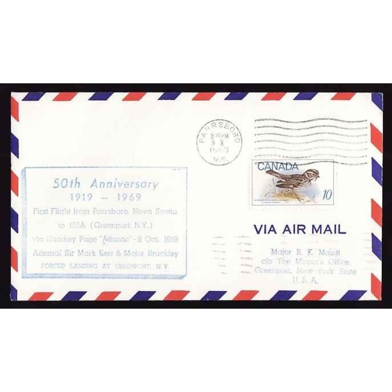Canada-cover #13442-10c AAMC A6962-anniversary [blue cachet]-Parrsboro,NS