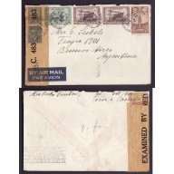 Canada-cover #14021-20c(2)+1c+5c+10c Parliament+14c-airmail-Argentina-York