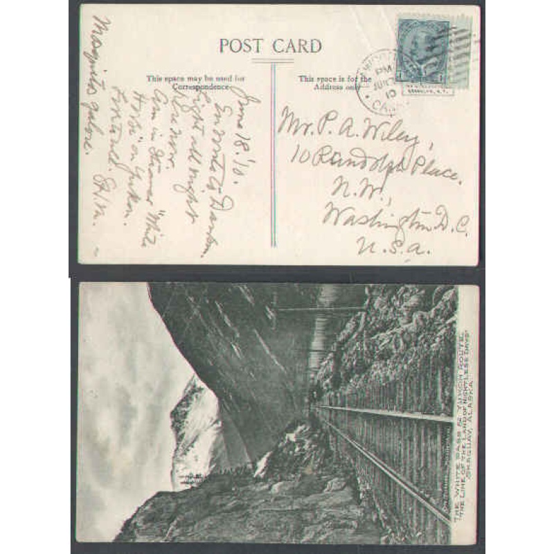 Canada-cover #5824-1c-Dawson City, Canada-Jun 26 1910-Yukon-White Pass