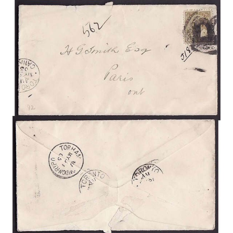 Canada-cover #10099 - 7c Edward reg'd - large "R" cancel-York Cnty -Toronto,Ont-