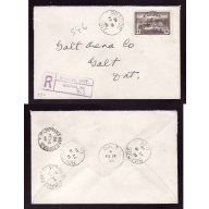 Canada cover #14176–14c regd-Norfolk Cnty-Simcoe,Ont-Fe 16 1948–B/S RPO
