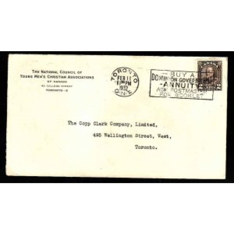 Canada-cover 4257-2c-kgv-york-cnty-toronto ont-feb-11-1932-drop-letter-rate-