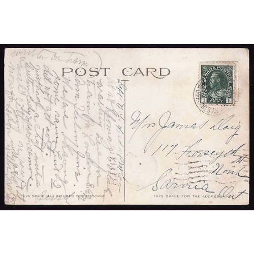 Canada cover #11394-2c Admiral-p/c-Grand Trunk Ry Stn / London[ SN17 RF C ] - Au 9
