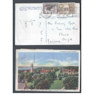 Canada-#9669 - 20c Corvette+10c Parliament on p/c airmailed to England-York
