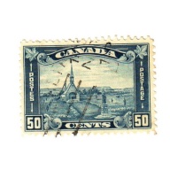 Canada Sc 176 1930 50c dull blue Grand Pre Church stamp used