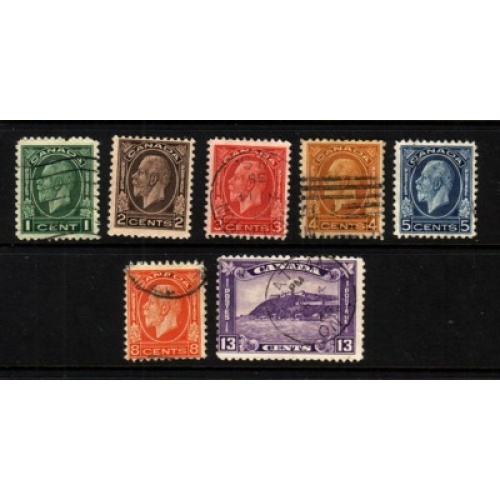 Canada Sc  195-201 1932 George V Medallion stamp set used