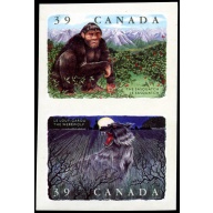 1292ii: 39¢ Folklore Sasquatch and Werewolf in se-tenant IMPERFORATE PAIR (110646)