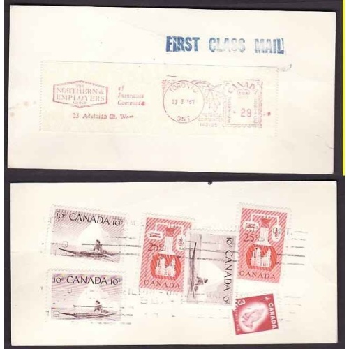 Canada-cover #10344-3c+10c(3)+25c(2)+29c meter-tag-York Cnty-Toronto-H/S "FIRST