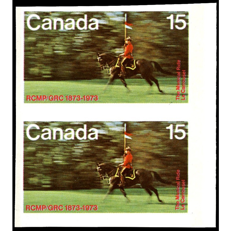 614a: 15¢ Musical Ride IMPERFORATE PAIR (126877)