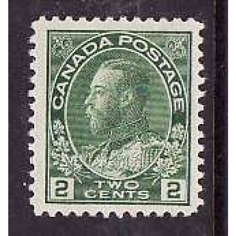 Canada-Sc#107- id5-unused og hinge remnant 2c yellow green KGV-1922-