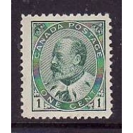 Canada-Sc#89- id7-unused og  hinged 1c green KEVII-1903-