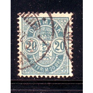 Denmark Sc 48 1895 20 ore blue Arms stamp used