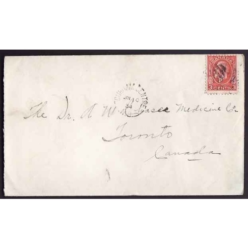 Canada-cover #10245-3c KGV medallion-Durham Centre, NB- Jan 10 1934 -