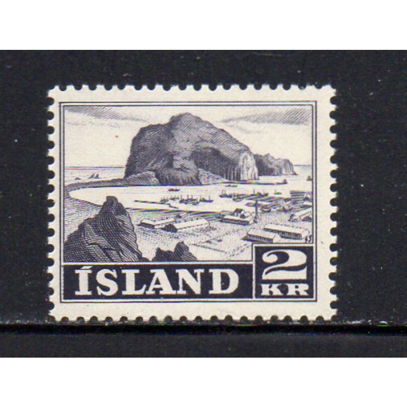 Iceland Sc 267 1950 2 kr Vestmannaeyjar Harbour stamp mint NH
