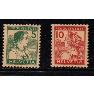 Switzerland Sc B2-B3 1915 Pro Juventute, Children, stamp set mint