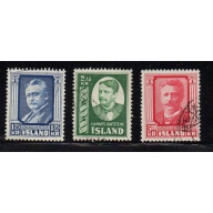 Iceland Sc 284-286 1954 Hannes Hafstein stamp set used