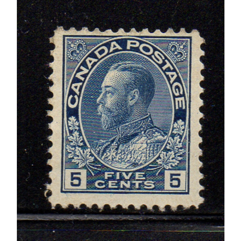 Canada Sc 111 1914 5 c dark blue  George V Admiral stamp mint NH