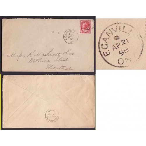 Canada-#9325 - 3c Leaf - Renfrew County - Eganville , Ont - * Ap 21 1898 - unusual