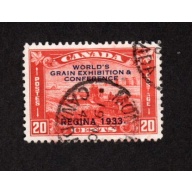CANADA USED 20 CENT BROWN RED GRAIN EXHIBITION # 203 VF