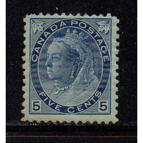 Canada Sc 79 1898 5c blue Victoria numeral stamp mint