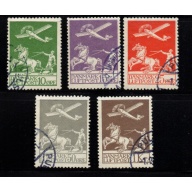 Denmark Sc C1-5 1925-1929 1st airmail stamp set used