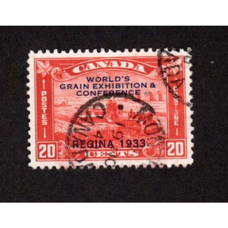CANADA USED 20 CENT BROWN RED GRAIN EXHIBITION # 203 VF