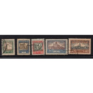 Estonia Sc B15-B19 1927 Buildings semipostal stamp set used