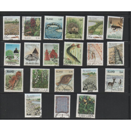 Aland Finland Sc 34-54 1989-1994 2nd long stamp set used