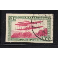 Latvia ScCB12a 1932 Wright Brothers Biplane stamp imperf used