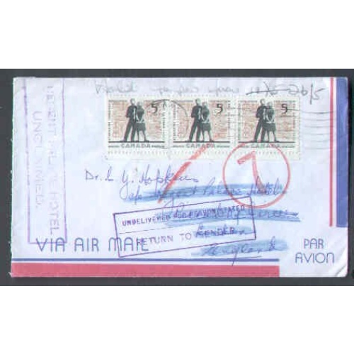 Canada-#9087 - 5c(3) Education on airmail to the Regent Palace Hotel , London , England