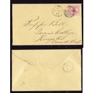 Canada-cover #14376-5c-addressee Robert Bell-Montreal-My 8 1866-B/S Kingston