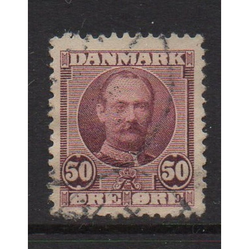 Denmark Sc 77 1907 50 ore claret Frederik VIII stamp used