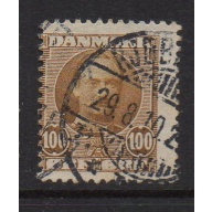 Denmark Sc 78 1907 100 ore bistre brown Frederik VIII stamp used