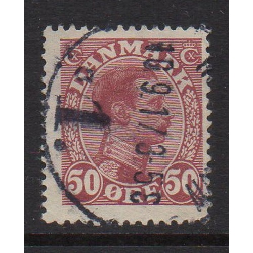 Denmark Sc 120 1903 50 ore claret Christian X stamp used