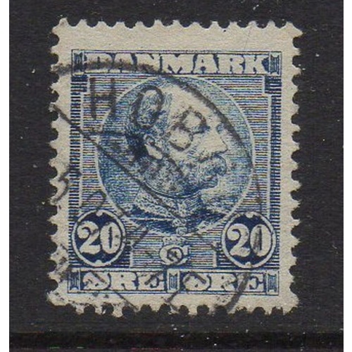 Denmark Sc 66 1904 20 ore blue Christian IX stamp used