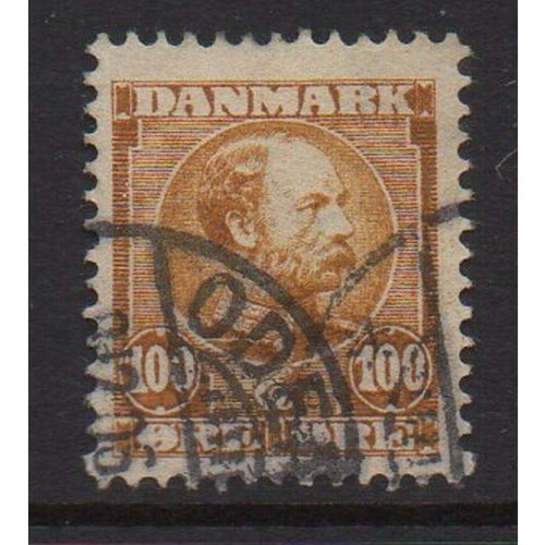 Denmark Sc 69 1905 100 ore ochre Christian IX stamp used