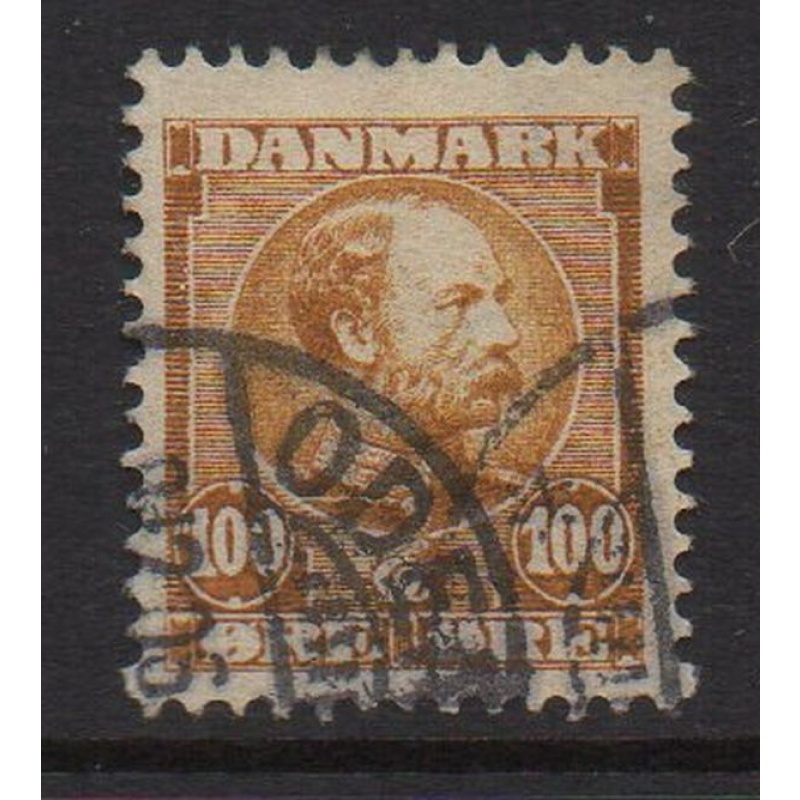 Denmark Sc 69 1905 100 ore ochre Christian IX stamp used