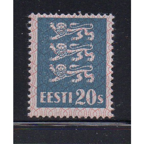 Estonia Sc 99 1928 20s slate blue Arms stamp mint
