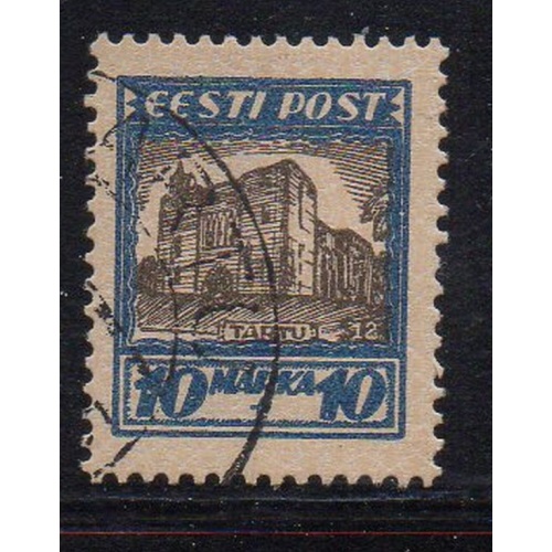Estonia Sc B16 1927 10m   10m Tartu Cathedral Charity stamp used