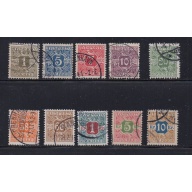 Denmark Sc P1-P10 1907 Newspaper stamp set used