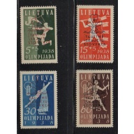 Lithuania Sc B47-50 1938 Boy Scout  overprint stamp set mint
