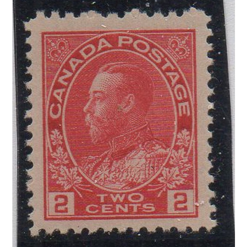Canada Sc 106 1911 2 cent carmine George V Admiral stamp VF NH