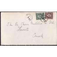 Canada-cover #10239-1c+2c KGV medallion-Cocagne,NB- Nov 23 1934 -