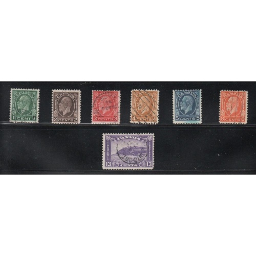 Canada Sc 195-201 1932 George V Medallion issue stamp set used