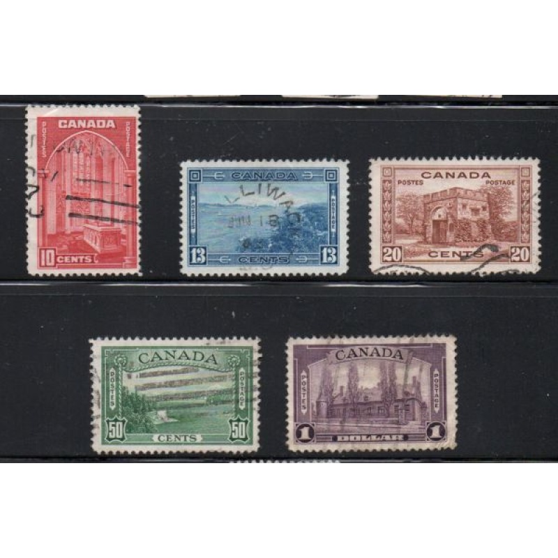 Canada Sc 241-45 1938 High Values stamp set used
