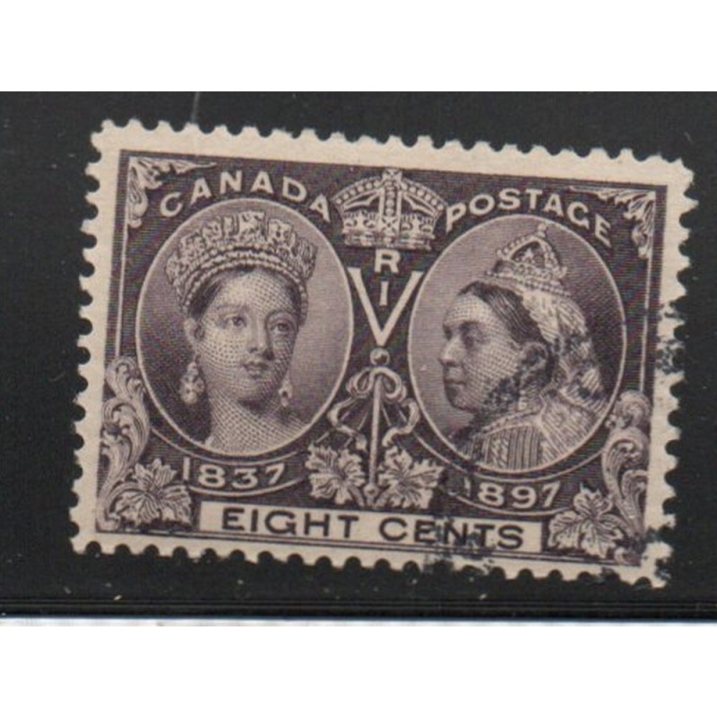 Canada Sc 56 1897 8c dark violet Victoria Jubilee stamp used
